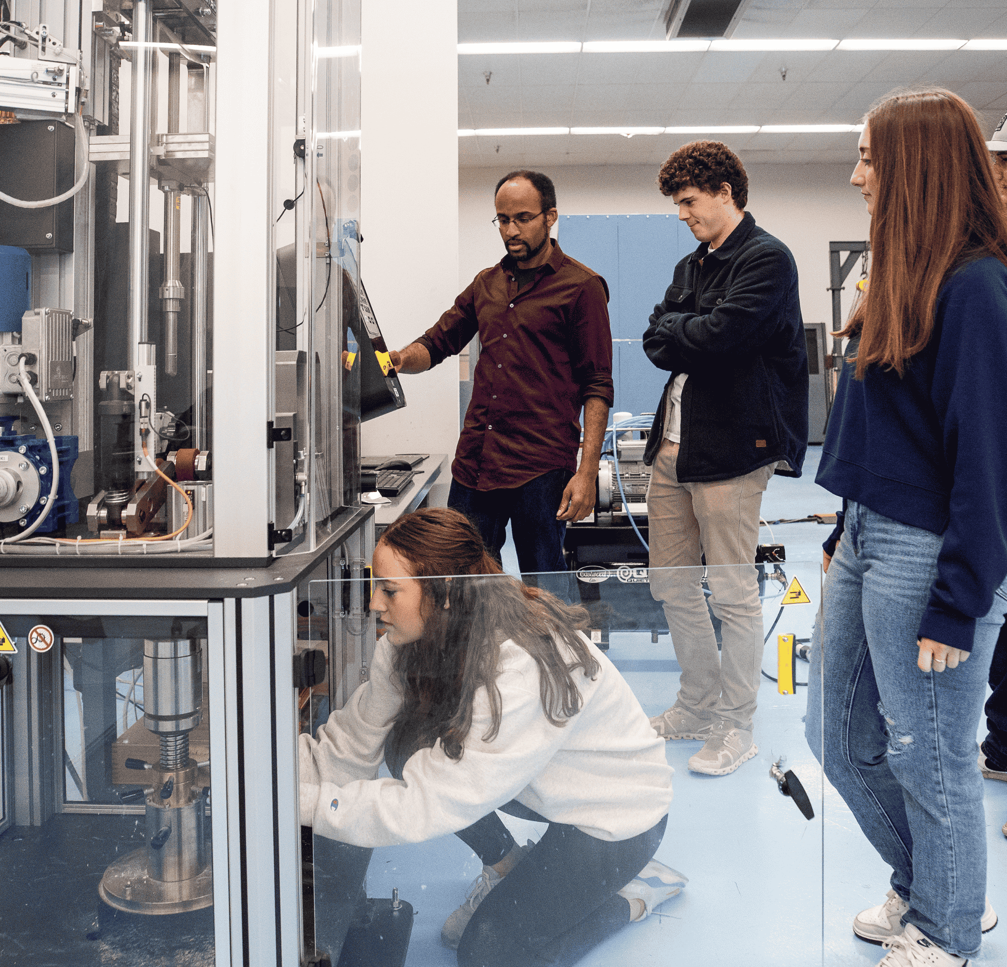 Group of students with professor in the Blast Lab
