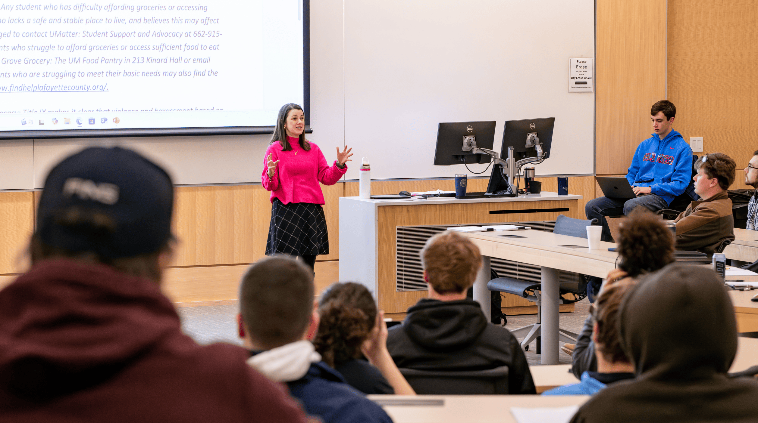 Professor teaching class