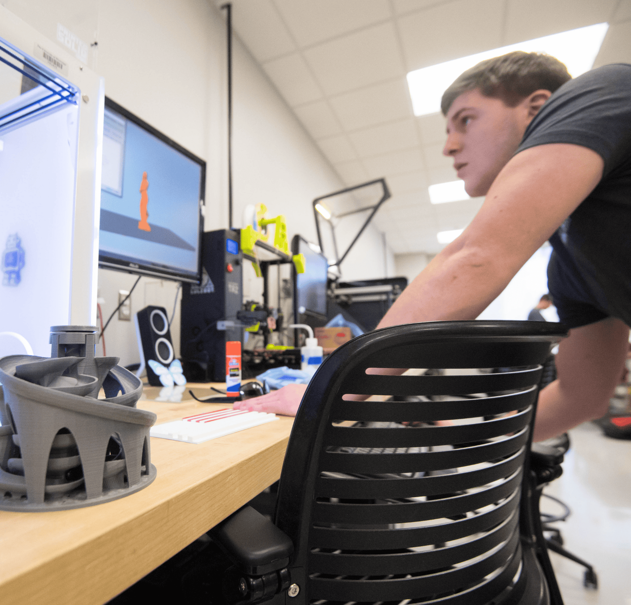 Student working on computer