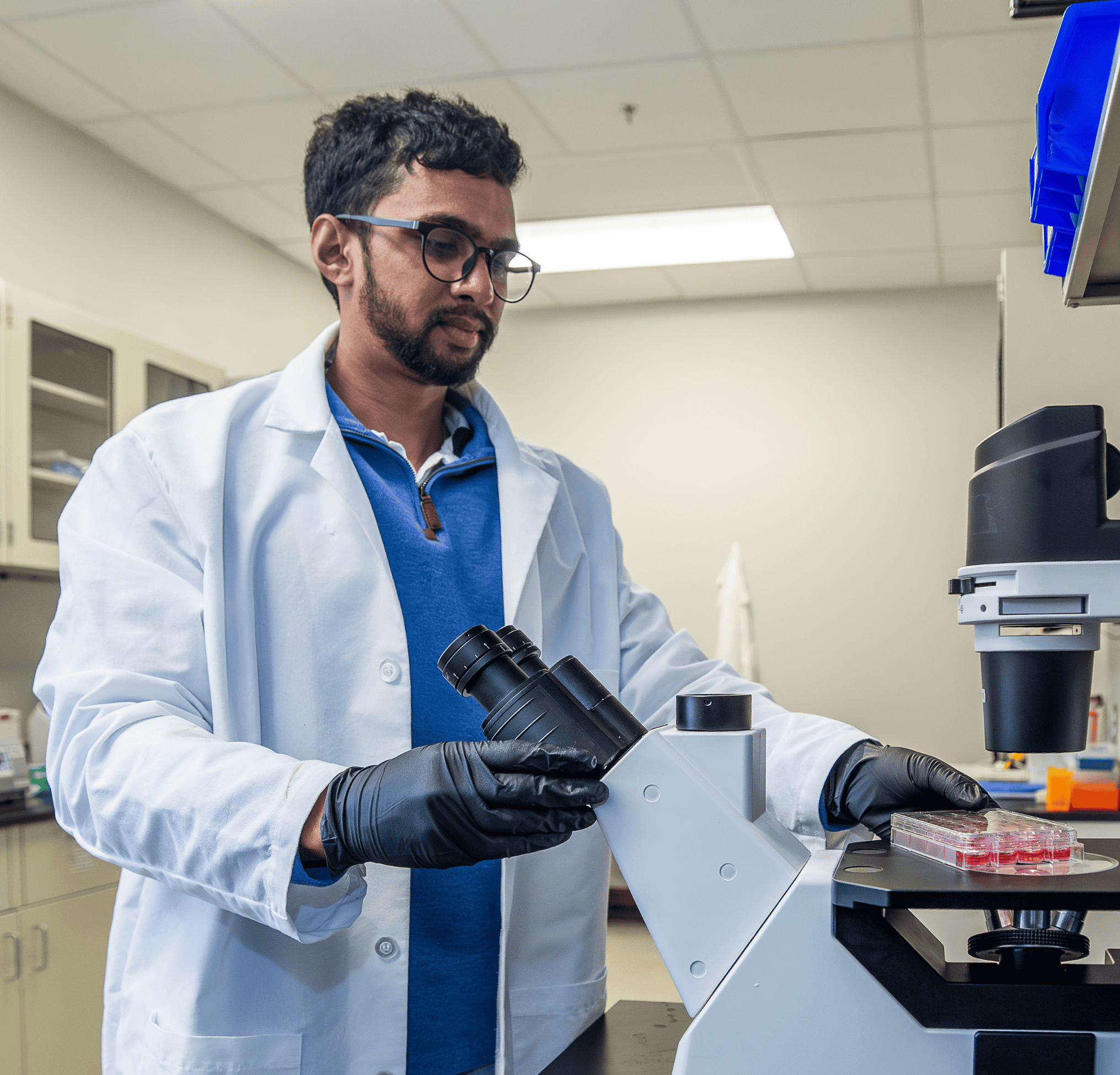 Researcher in lab