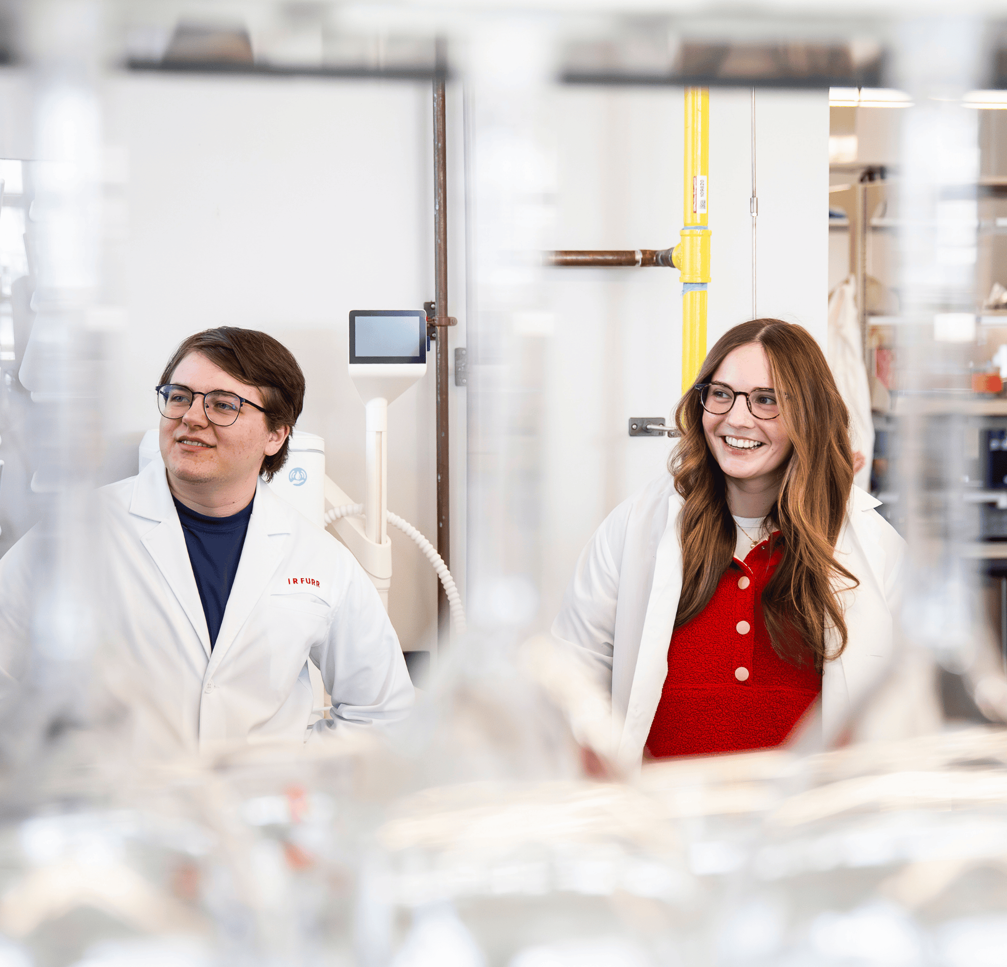 Two students in lab