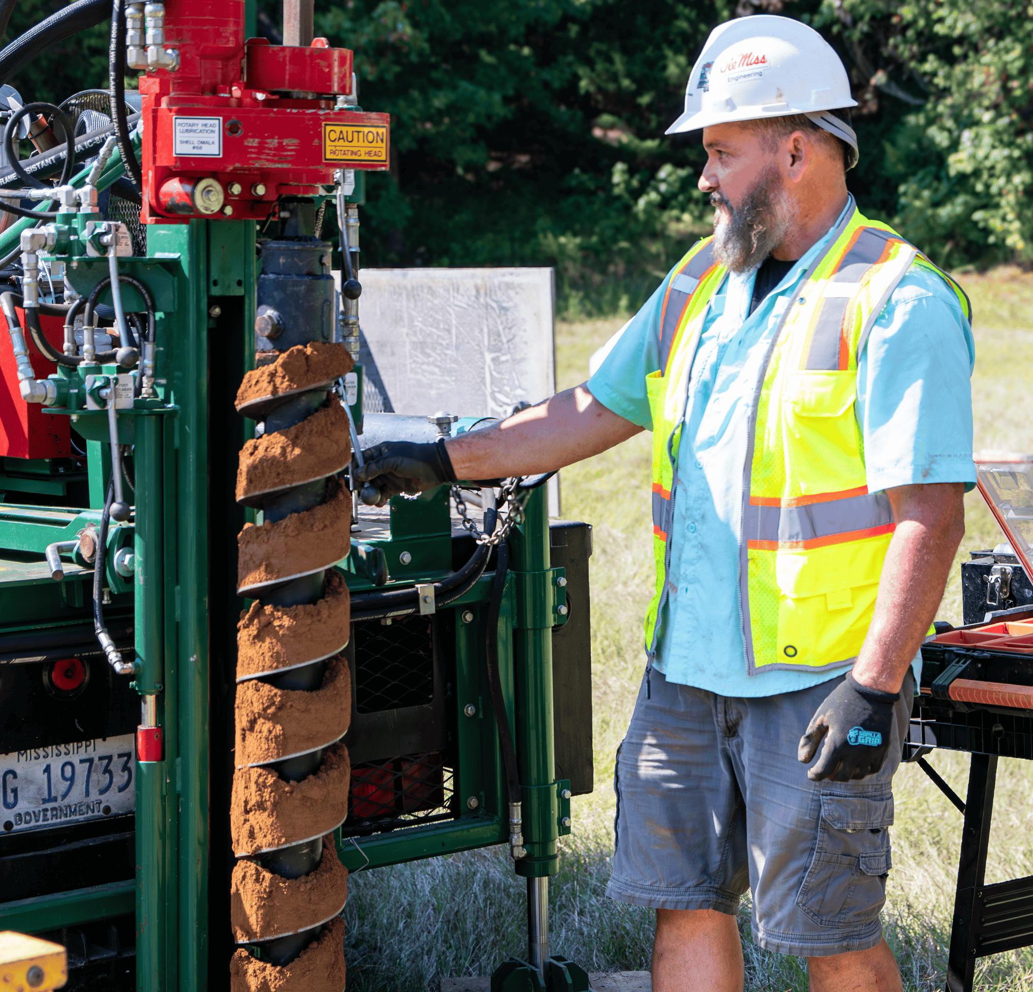 Engineer working on equipment