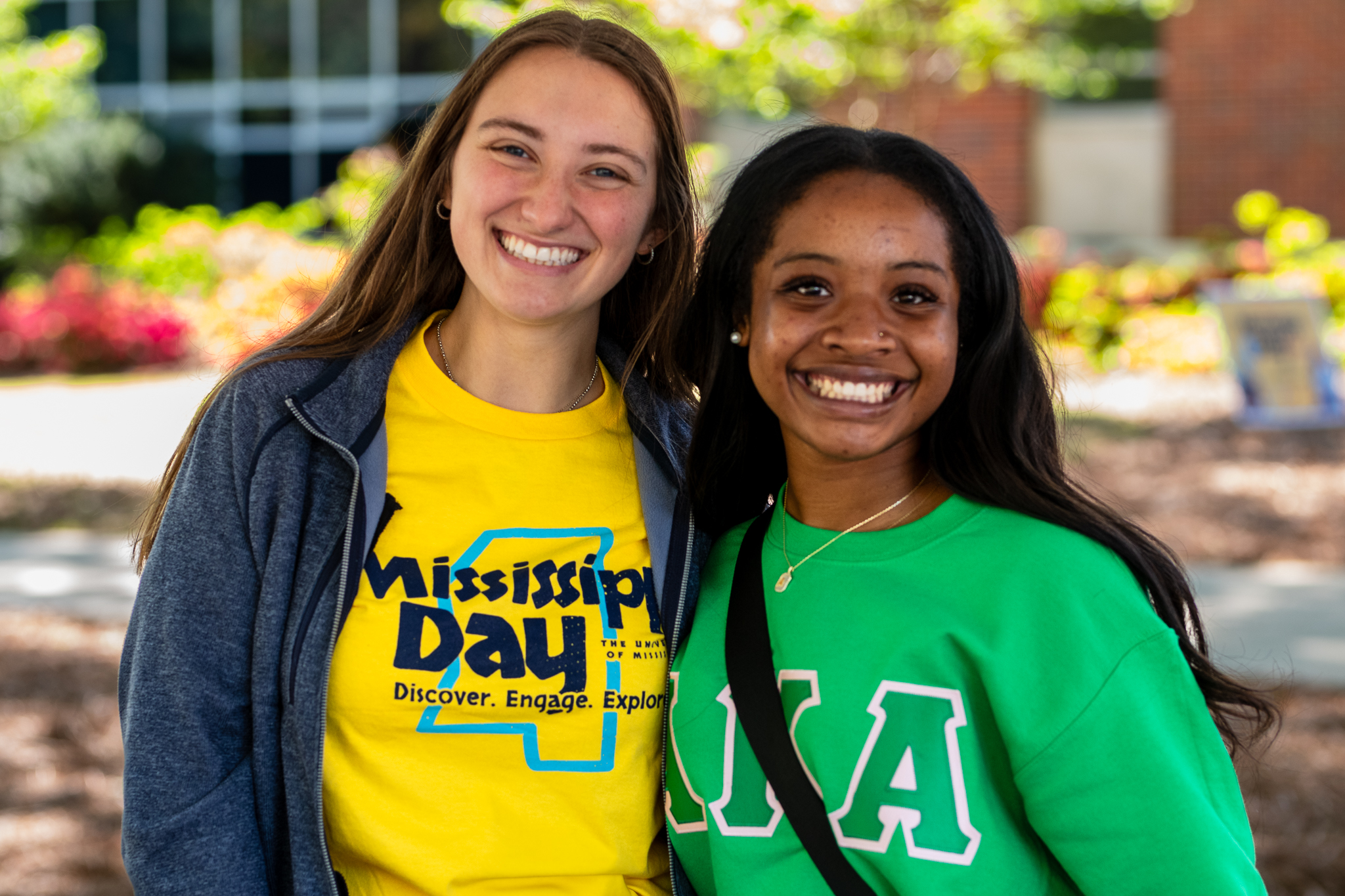 Two engineering students smiling