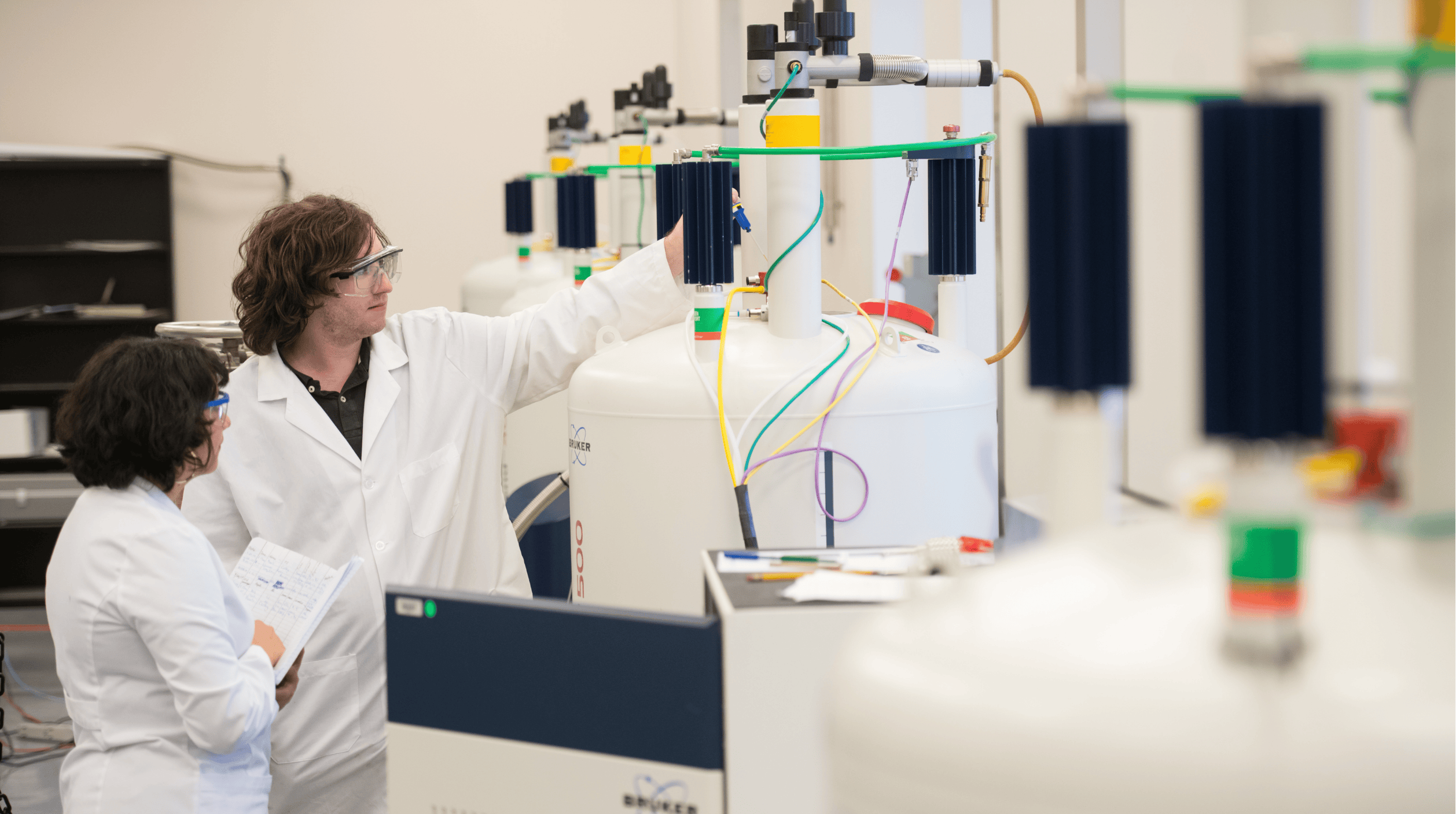 Two researchers in lab