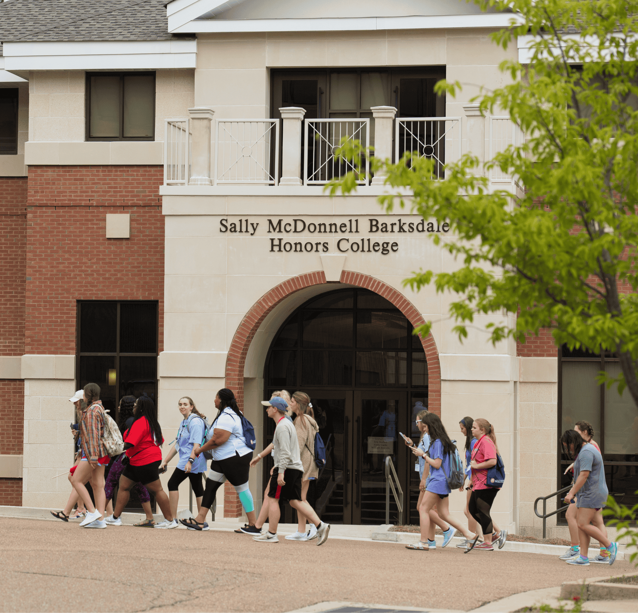 Students walking in front of Honors College
