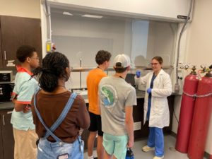 Student Demonstrating STEM Concepts for High School Students