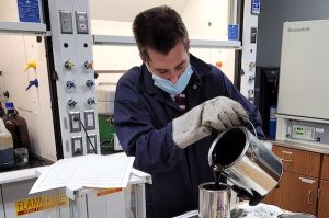 man performing graphene research